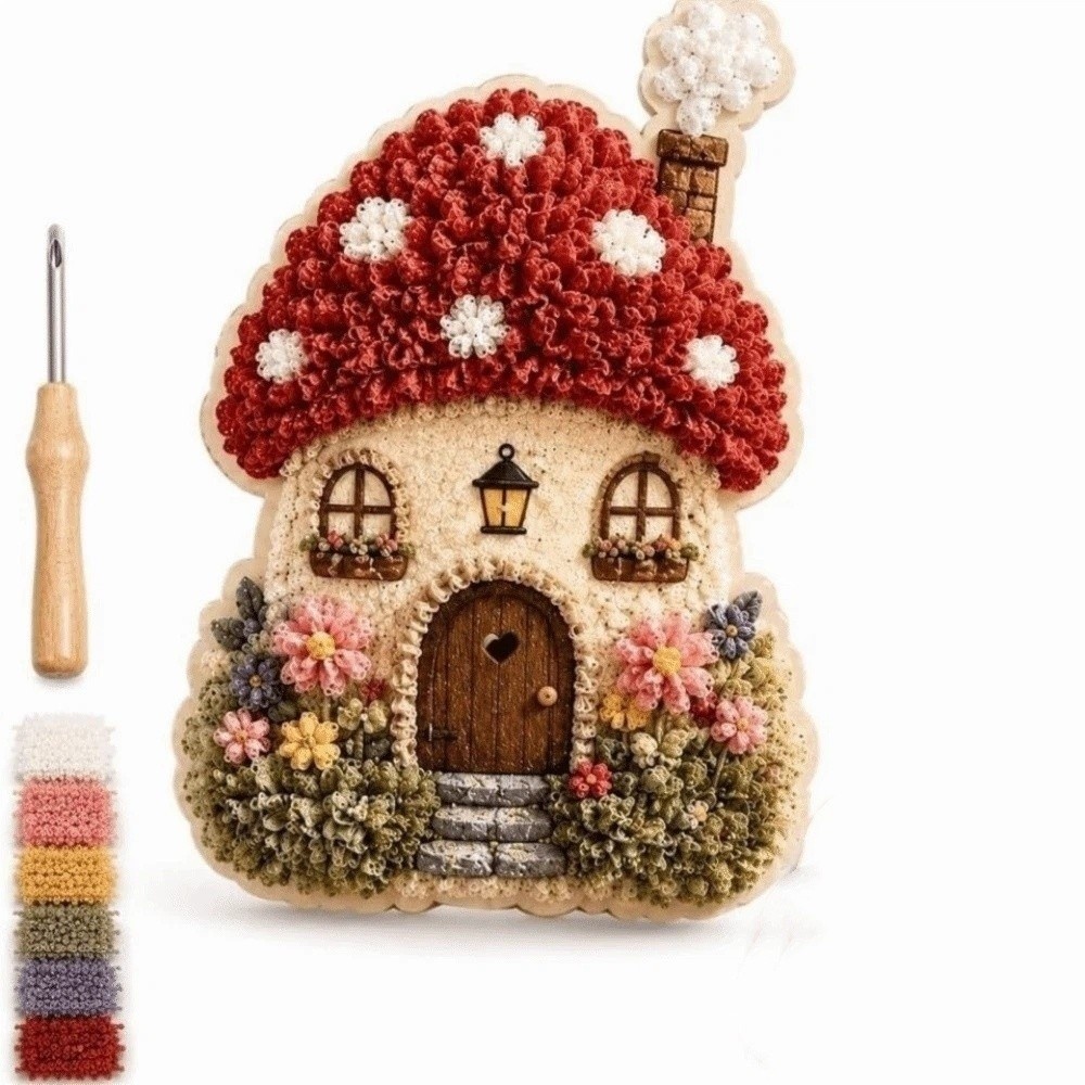 House Scene Poke Art Kit Mushr - đánh giá và giá Sewing Textile Art