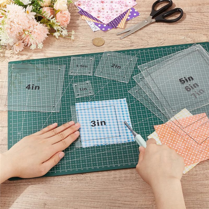 8 Pcs Clear Acrylic Square Qui - đánh giá và giá Quilting Ruler Square